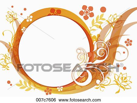 Frame with abstract floral patterns View Large Illustration Stock Illustration - Frame with abstract floral patterns. Fotosearch