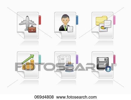 Stock Illustration - global business icons. Fotosearch
