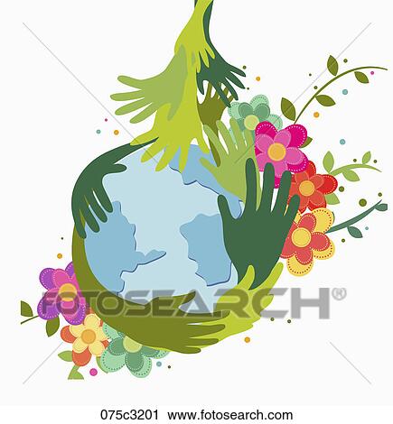 Clip Art - green earth. Fotosearch