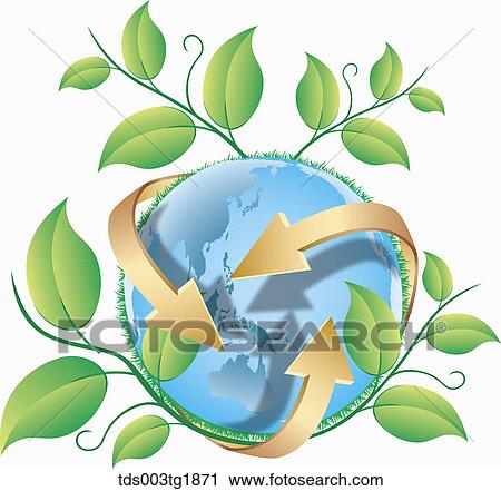 green earth eco friendly View Large Illustration Clip Art - green earth eco friendly. Fotosearch