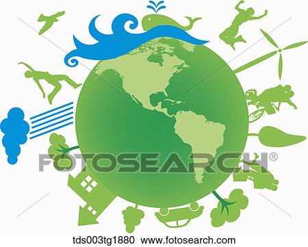 Clipart - green earth eco friendly. Fotosearch