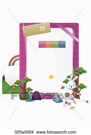 Stock Illustration - greeting about new year's day in lunar calendar. Fotosearch