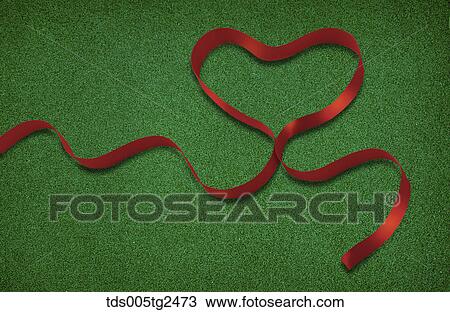 heart shaped ribbon View Large Illustration Drawing - heart shaped ribbon. Fotosearch
