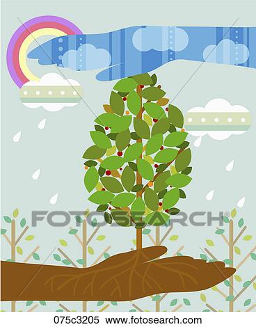 Stock Illustration - human and nature. Fotosearch