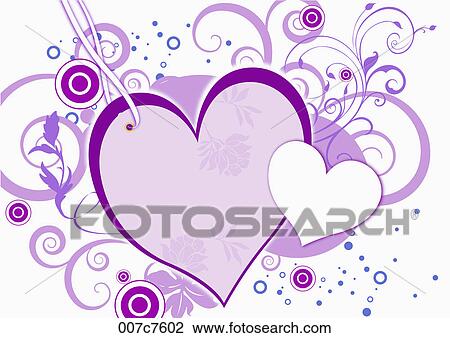 Illustration of purple and pink hearts View Large Illustration Drawing - Illustration of purple and pink hearts. Fotosearch