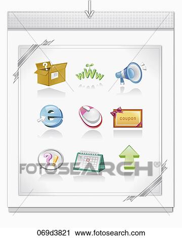 internet shopping mall icons View Large Illustration Clip Art - internet shopping mall icons. Fotosearch