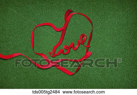 Stock Illustration - love heart ribbon. Fotosearch
