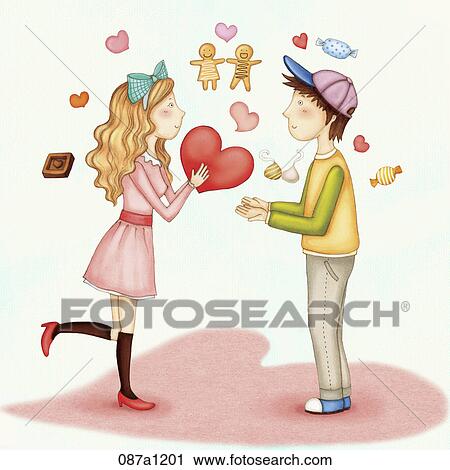 lovers love each other View Large Illustration Clip Art - lovers love each other. Fotosearch