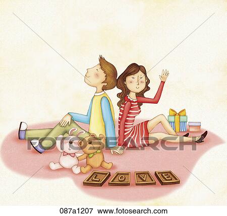 Stock Illustration - lovers love each other. Fotosearch