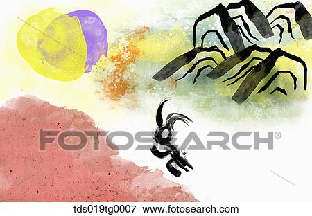 Stock Illustration - oriental mood illustration. Fotosearch