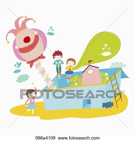 pleasant school children View Large Illustration Stock Illustration - pleasant school children. Fotosearch