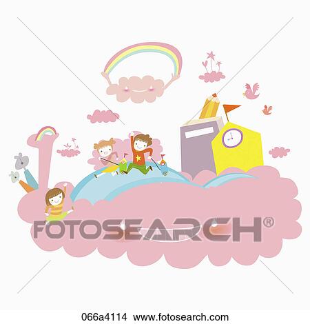 Stock Illustration - pleasant school children. Fotosearch
