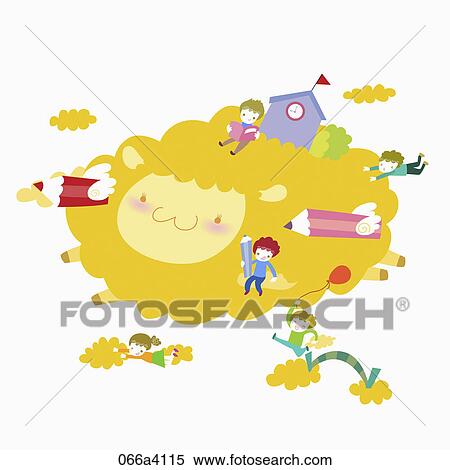pleasant school children View Large Illustration Stock Illustration - pleasant school children. Fotosearch