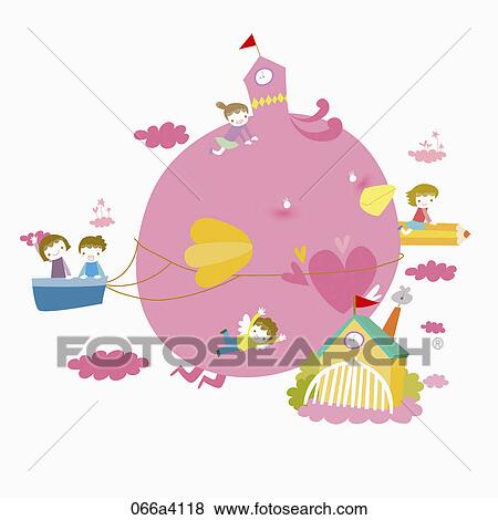pleasant school children View Large Illustration Stock Illustration - pleasant school children. Fotosearch