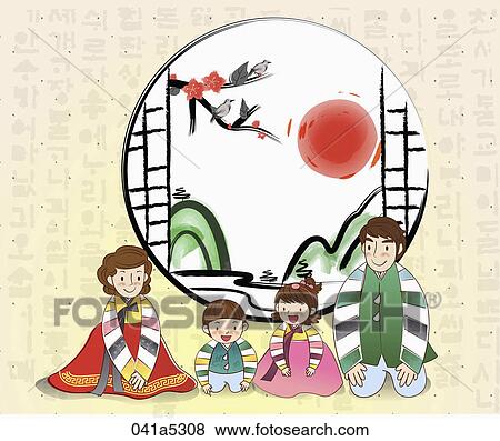 scene of Korean traditional holidays View Large Illustration Stock Illustration - scene of Korean traditional holidays. Fotosearch