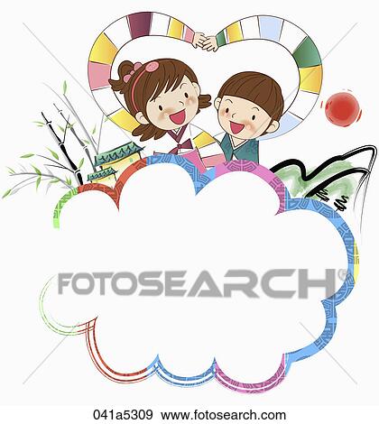 Stock Illustration - scene of Korean traditional holidays. Fotosearch
