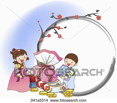 scene of Korean traditional holidays View Large Illustration Stock Illustration - scene of Korean traditional holidays. Fotosearch