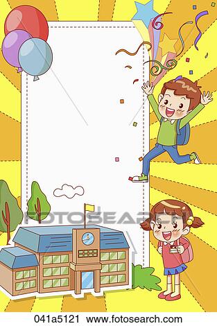 school and children View Large Illustration Clip Art - school and children. Fotosearch