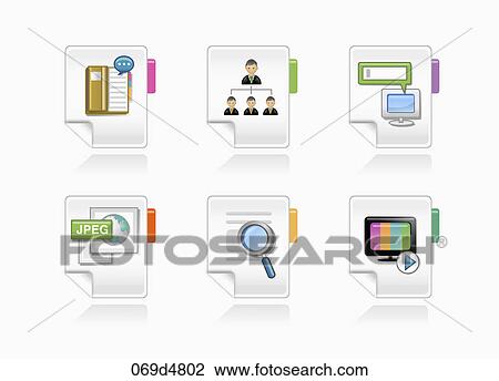 shopping icons View Large Illustration Drawing - shopping icons. Fotosearch