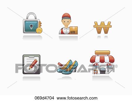 shopping icons View Large Illustration Stock Illustration - shopping icons. Fotosearch