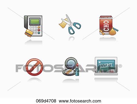shopping icons View Large Illustration Stock Illustration - shopping icons. Fotosearch