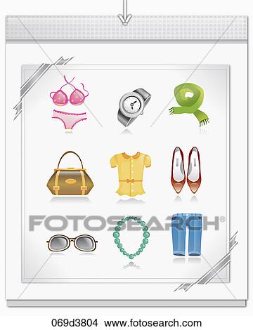 Stock Illustration - shopping item icons. Fotosearch
