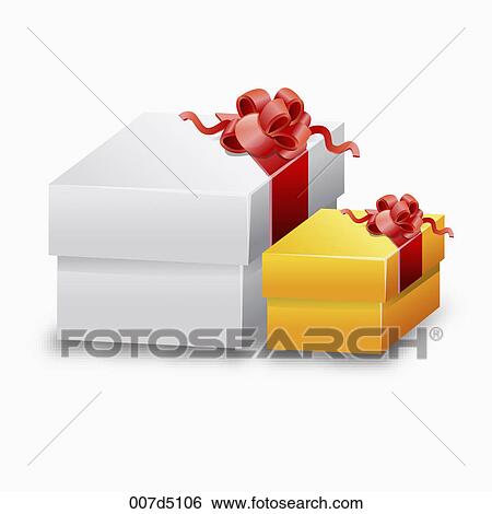 Two gift boxes View Large Illustration Stock Illustration - Two gift boxes. Fotosearch