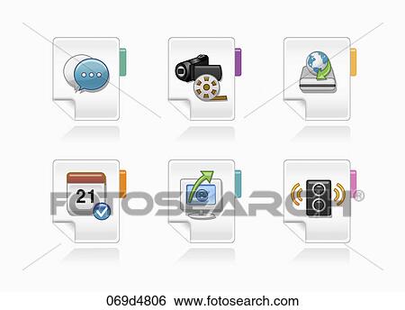 various digital device icons View Large Illustration Stock Illustration - various digital device icons. Fotosearch