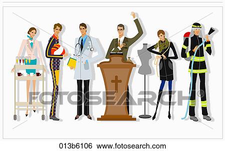 Stock Illustration - various types of career. Fotosearch