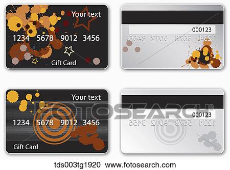 Clipart - various types of credit card design. Fotosearch