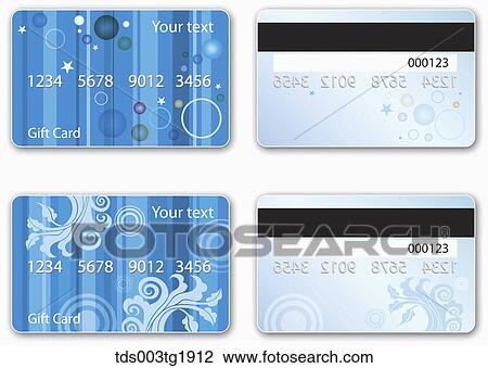 Drawing - various types of credit card design. Fotosearch
