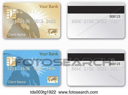 Drawing - various types of credit card design. Fotosearch