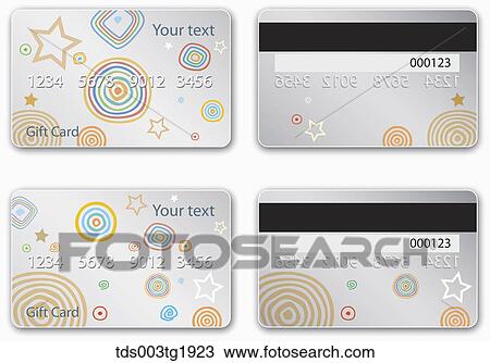 Drawing - various types of credit card design. Fotosearch
