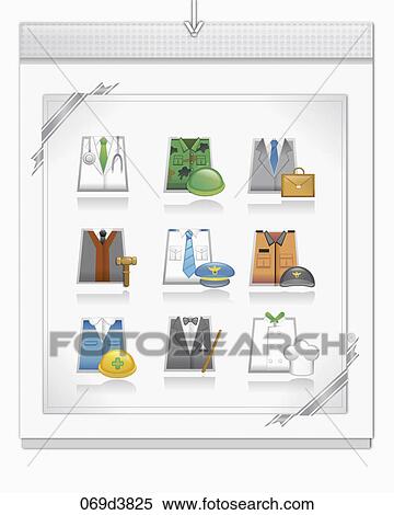 various uniform icons View Large Illustration Stock Illustration - various uniform icons. Fotosearch