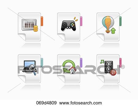 Stock Illustration - varioust application icons. Fotosearch
