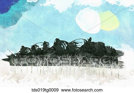 Stock Illustration - winter scape. Fotosearch
