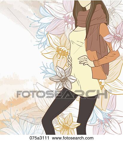 young lady's life style View Large Illustration Clip Art - young lady's life style. Fotosearch