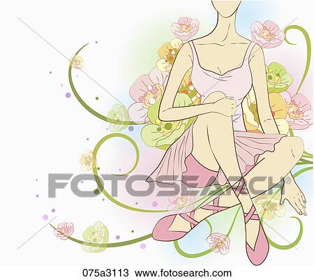 Drawing - young lady's life style. Fotosearch