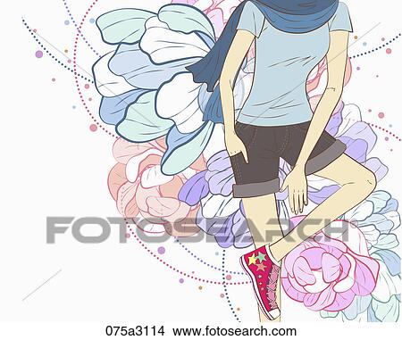 Stock Illustration - young lady's life style. Fotosearch