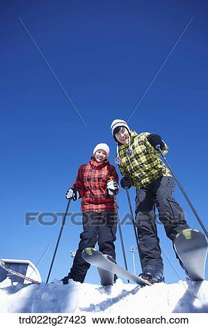 couple have a great time in ski resort View Large Photo Image Stock Image - couple have a great time in ski resort. Fotosearch