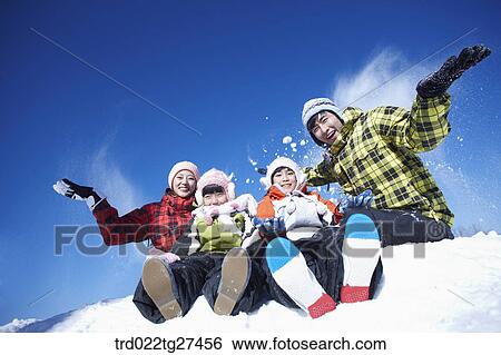family having fun in ski resort View Large Photo Image Stock Photograph - family having fun in ski resort. Fotosearch