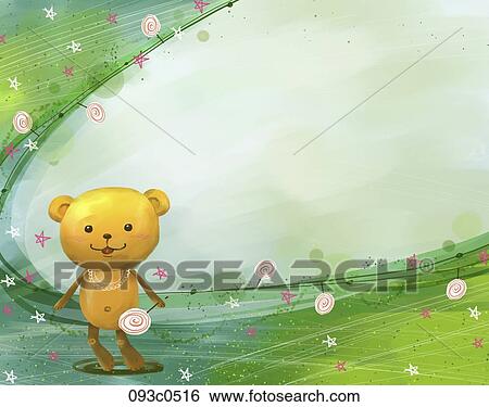 backdrop of cute bear illustration View Large Photo Image Stock Photograph - backdrop of cute bear illustration. Fotosearch