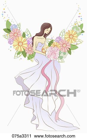 beautiful young bride in wedding dress View Large Photo Image Stock Image - beautiful young bride in wedding dress. Fotosearch