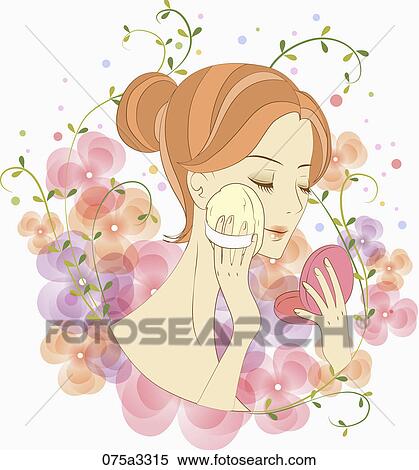 beautiful young woman make up her face View Large Photo Image Stock Photography - beautiful young woman make up her face. Fotosearch