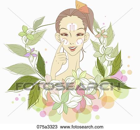 beautiful young woman massaging her face View Large Photo Image Stock Image - beautiful young woman massaging her face. Fotosearch