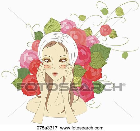 beautiful young woman massaging her face View Large Photo Image Stock Photo - beautiful young woman massaging her face. Fotosearch
