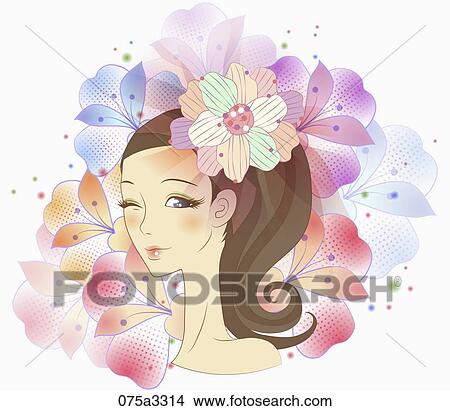 Picture - beautiful young woman. Fotosearch
