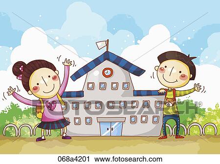 children's brand new school life View Large Photo Image Stock Image - children's brand new school life . Fotosearch