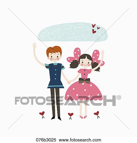 Stock Photography - cordial couple holding hands together. Fotosearch