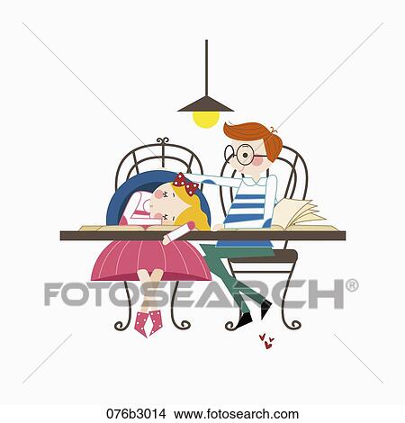 cordial couple studying together at library View Large Photo Image Picture - cordial couple studying together at library. Fotosearch